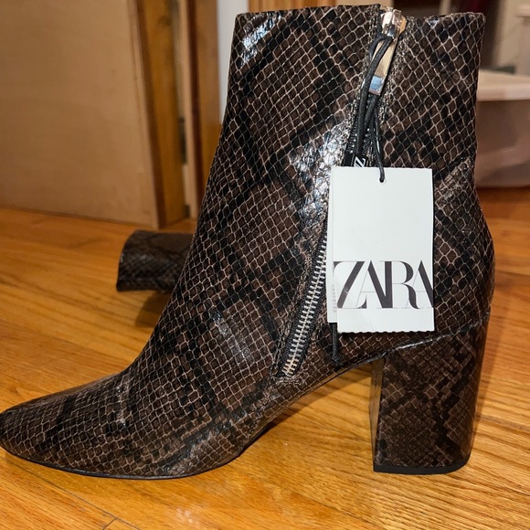 Zara brown snake skin booties brand new never worn - Picture 3 of 6
